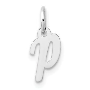 Kazi Luxury 14k White Gold Small Script Letter P Initial Charm